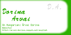 dorina arvai business card