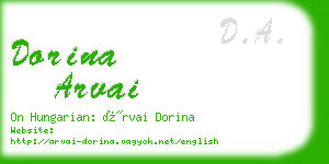 dorina arvai business card